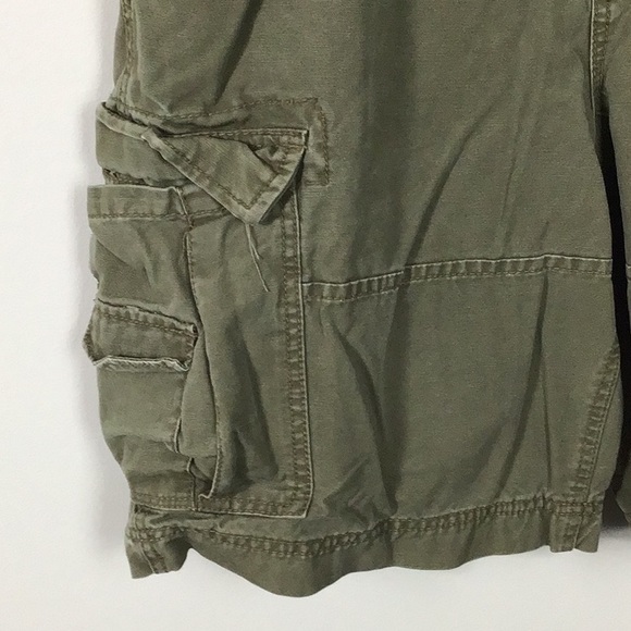 Army green broken in cargo shorts from Wonderwall - Picture 3 of 8